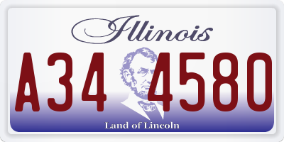 IL license plate A344580