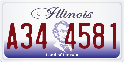 IL license plate A344581