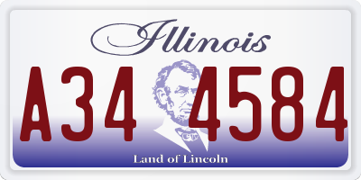 IL license plate A344584