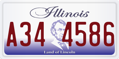 IL license plate A344586
