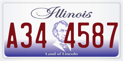 IL license plate A344587