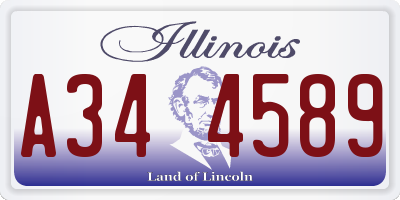 IL license plate A344589