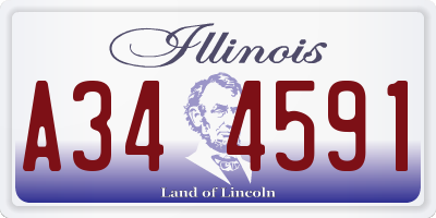 IL license plate A344591