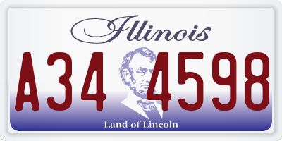 IL license plate A344598