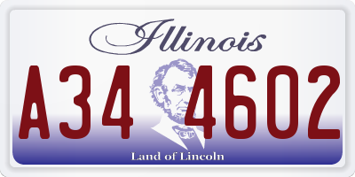 IL license plate A344602