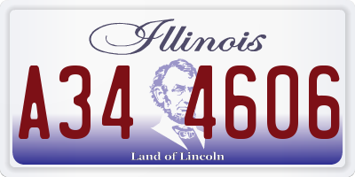 IL license plate A344606