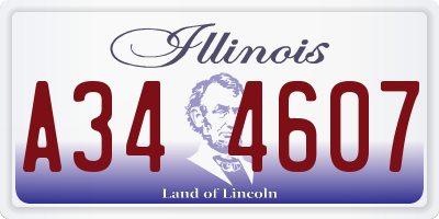 IL license plate A344607
