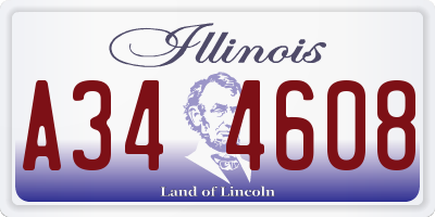 IL license plate A344608
