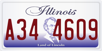 IL license plate A344609