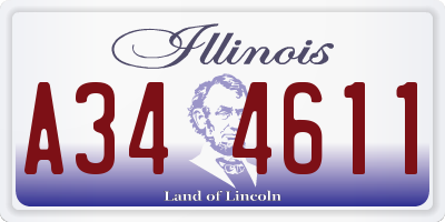 IL license plate A344611