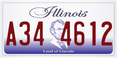 IL license plate A344612