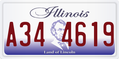 IL license plate A344619