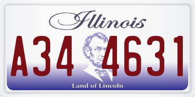 IL license plate A344631
