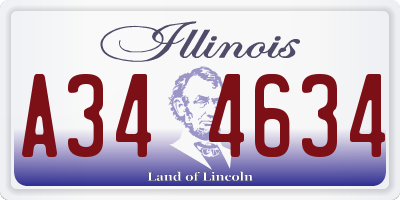 IL license plate A344634