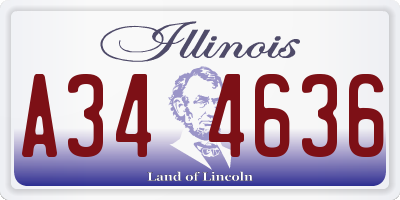 IL license plate A344636