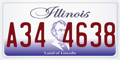 IL license plate A344638