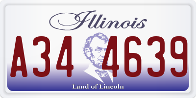 IL license plate A344639