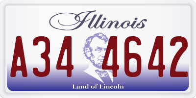 IL license plate A344642