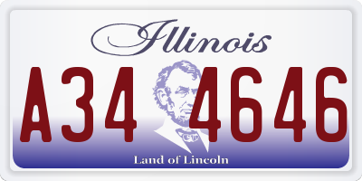 IL license plate A344646