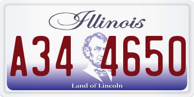 IL license plate A344650
