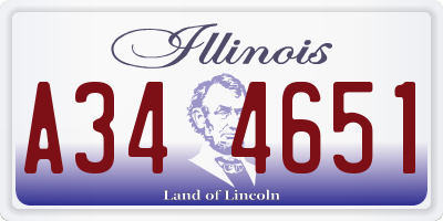 IL license plate A344651