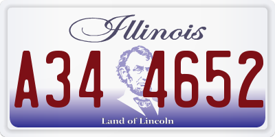 IL license plate A344652