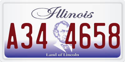 IL license plate A344658