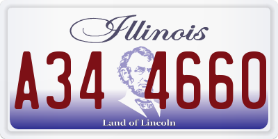 IL license plate A344660