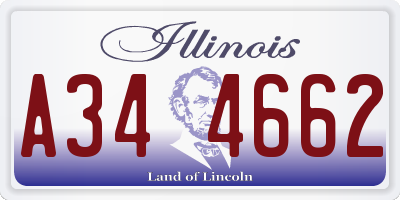 IL license plate A344662