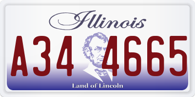 IL license plate A344665