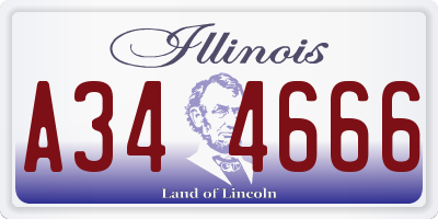 IL license plate A344666