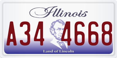 IL license plate A344668