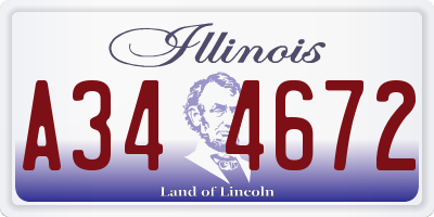 IL license plate A344672