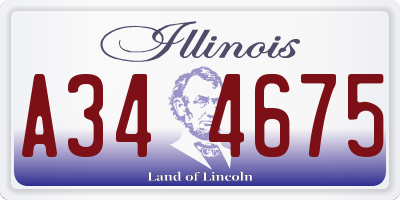 IL license plate A344675