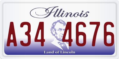 IL license plate A344676