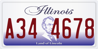 IL license plate A344678