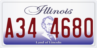 IL license plate A344680