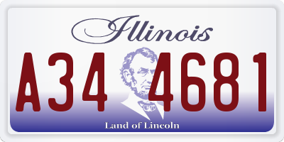 IL license plate A344681