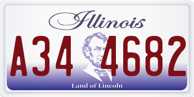 IL license plate A344682