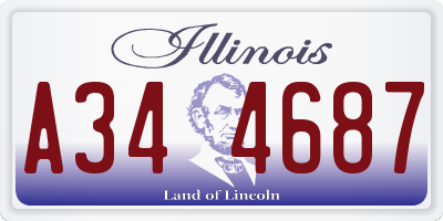 IL license plate A344687