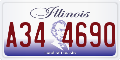 IL license plate A344690