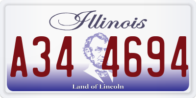 IL license plate A344694