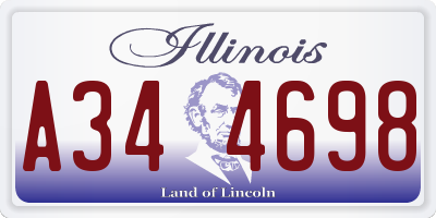 IL license plate A344698