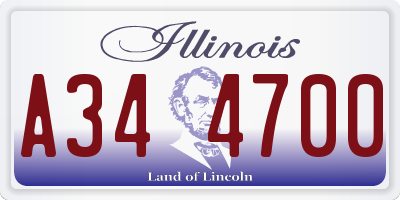 IL license plate A344700