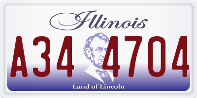 IL license plate A344704