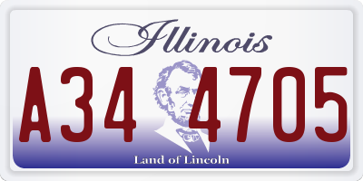 IL license plate A344705