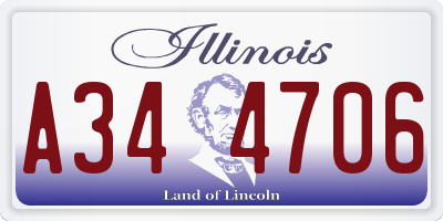 IL license plate A344706