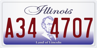 IL license plate A344707