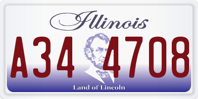 IL license plate A344708