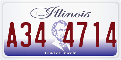 IL license plate A344714
